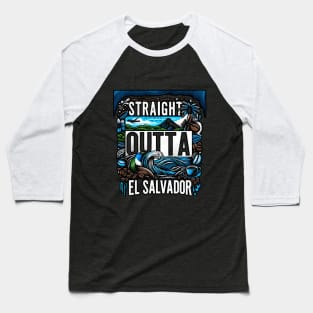 Sraight Outta El Salvador Baseball T-Shirt